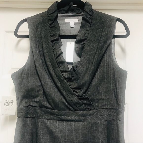 NY&CO gray pinstriped work dress-size 12 - Picture 2 of 7